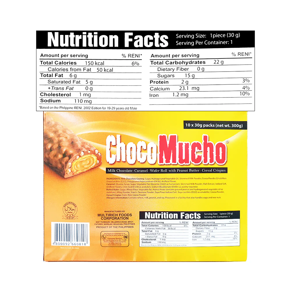 Choco Mucho Wafer Roll Peanut Butter 30g x 10's - Image 2