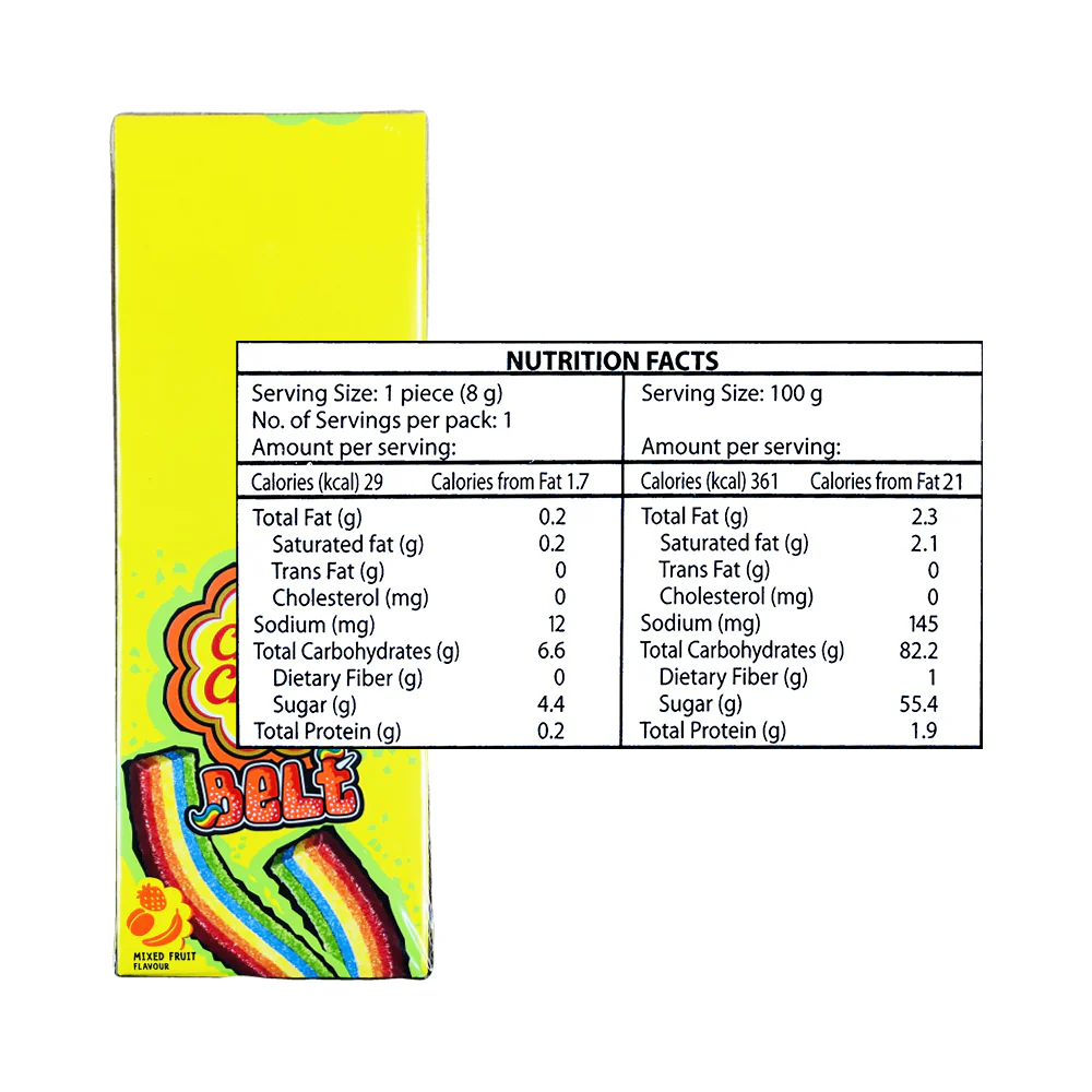 Chupa Chups Sour Belt Mixed Fruit 8g x 16's - Image 2