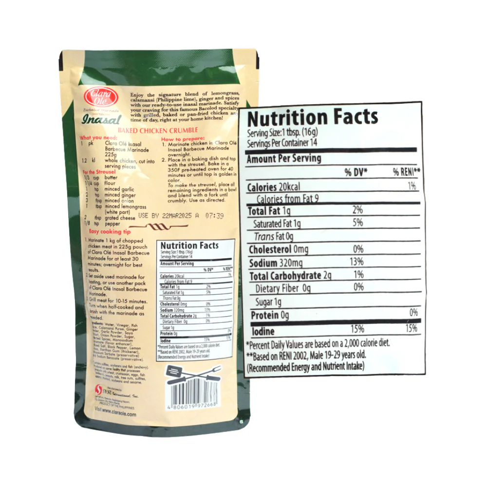Clara Ole Barbecue Marinade Mix Inasal 225g - Image 2