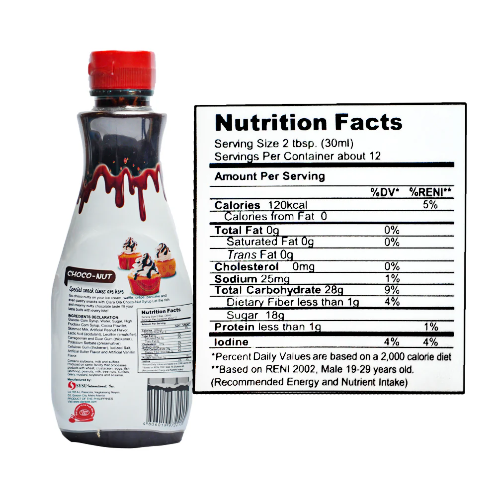 Clara Ole Choco-Nut Syrup 355ml - Image 2