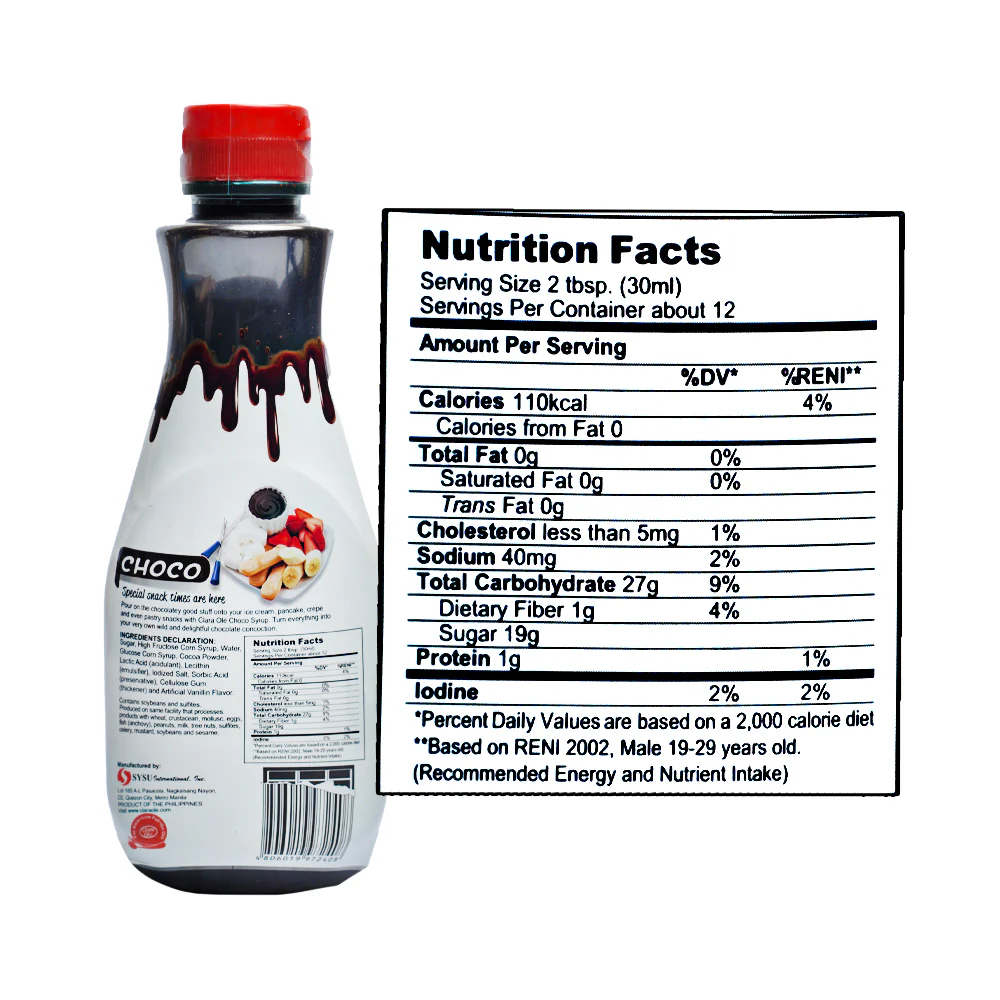 Clara Ole Chocolate Syrup 355ml - Image 2