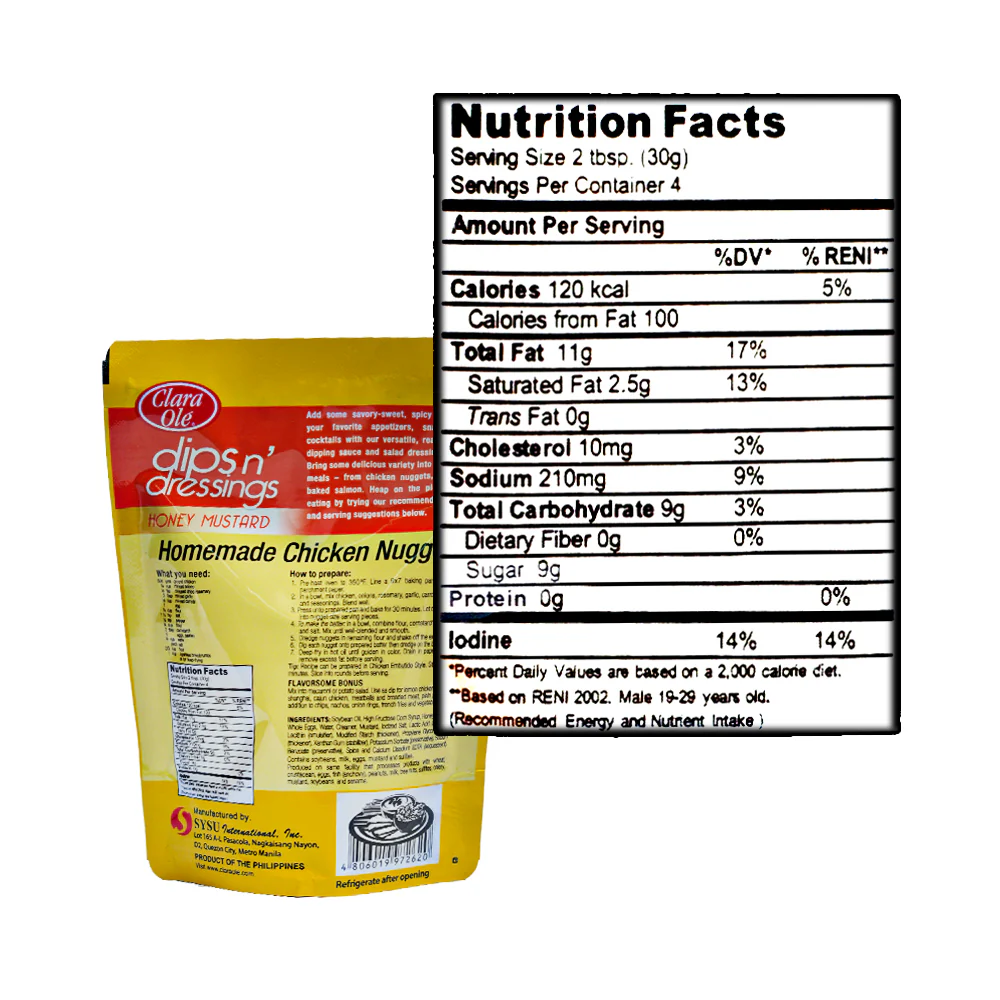 Clara Ole Dips N' Dressings Honey Mustard 120g - Image 2