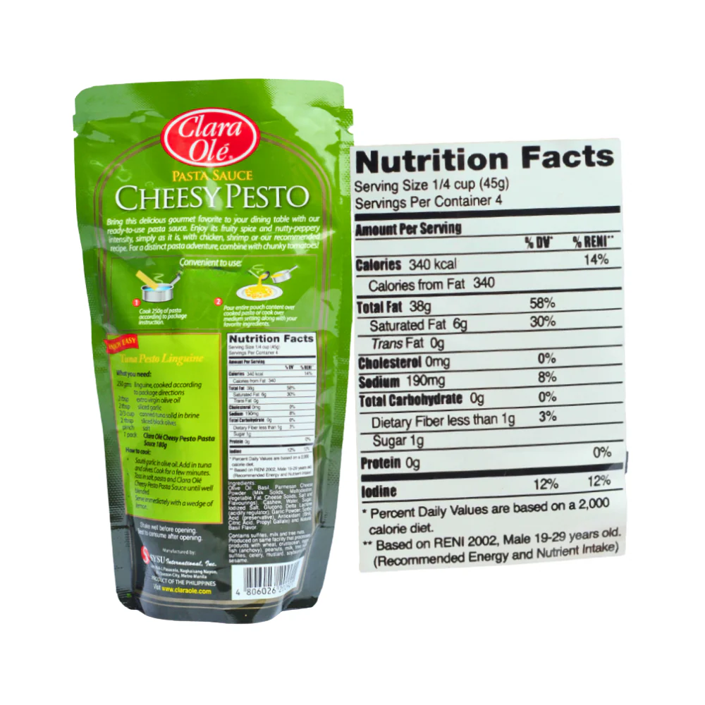 Clara Ole Pasta Sauce Cheesy Pesto 180g - Image 2
