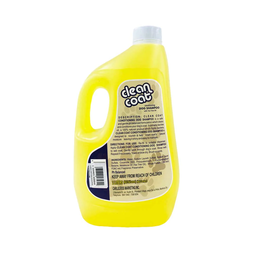 Clean Coat Dog Shampoo With Tea Tree Oil Sunny Fields 2L - Image 2