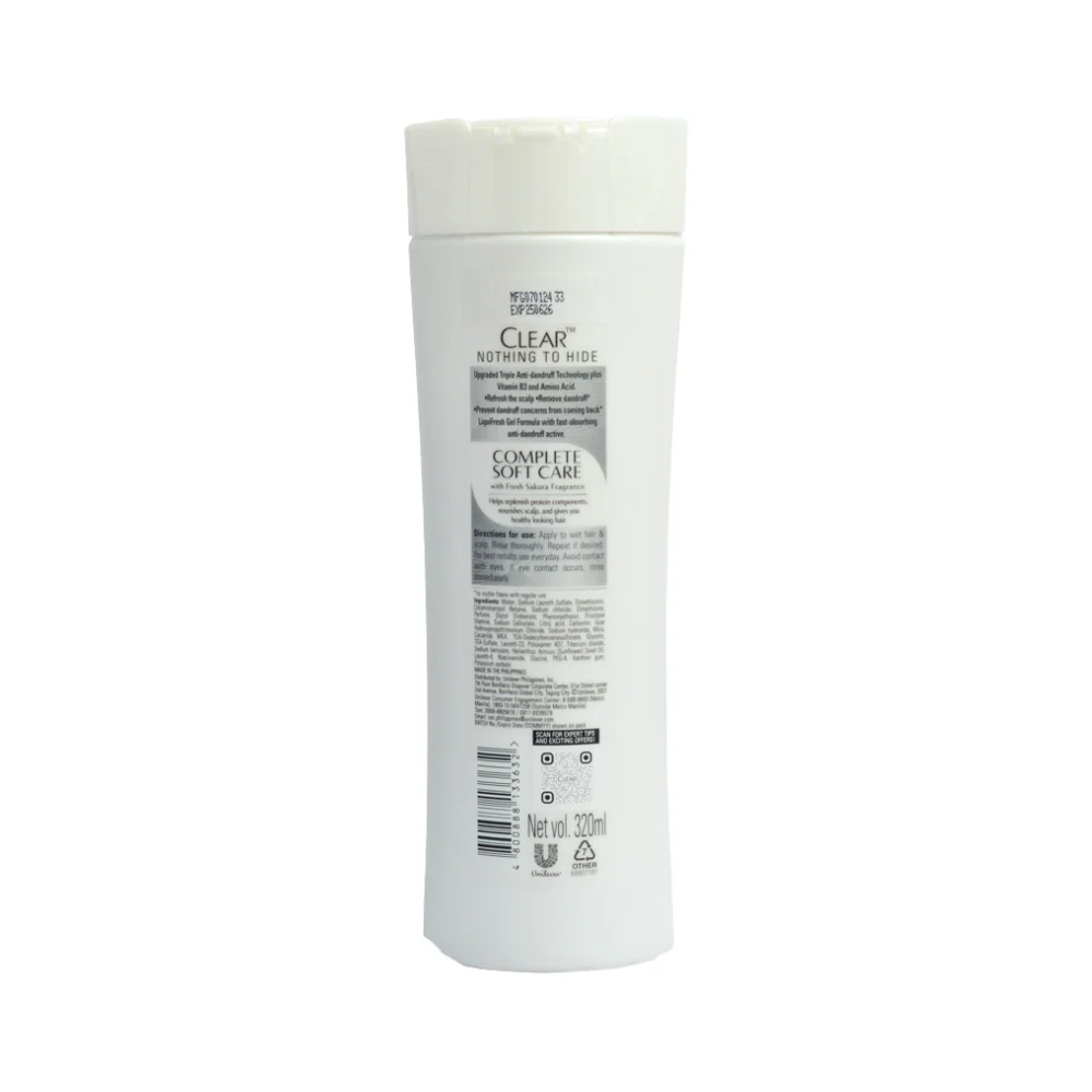 Clear Anti-Dandruff Shampoo Complete Soft Care 320ml - Image 2
