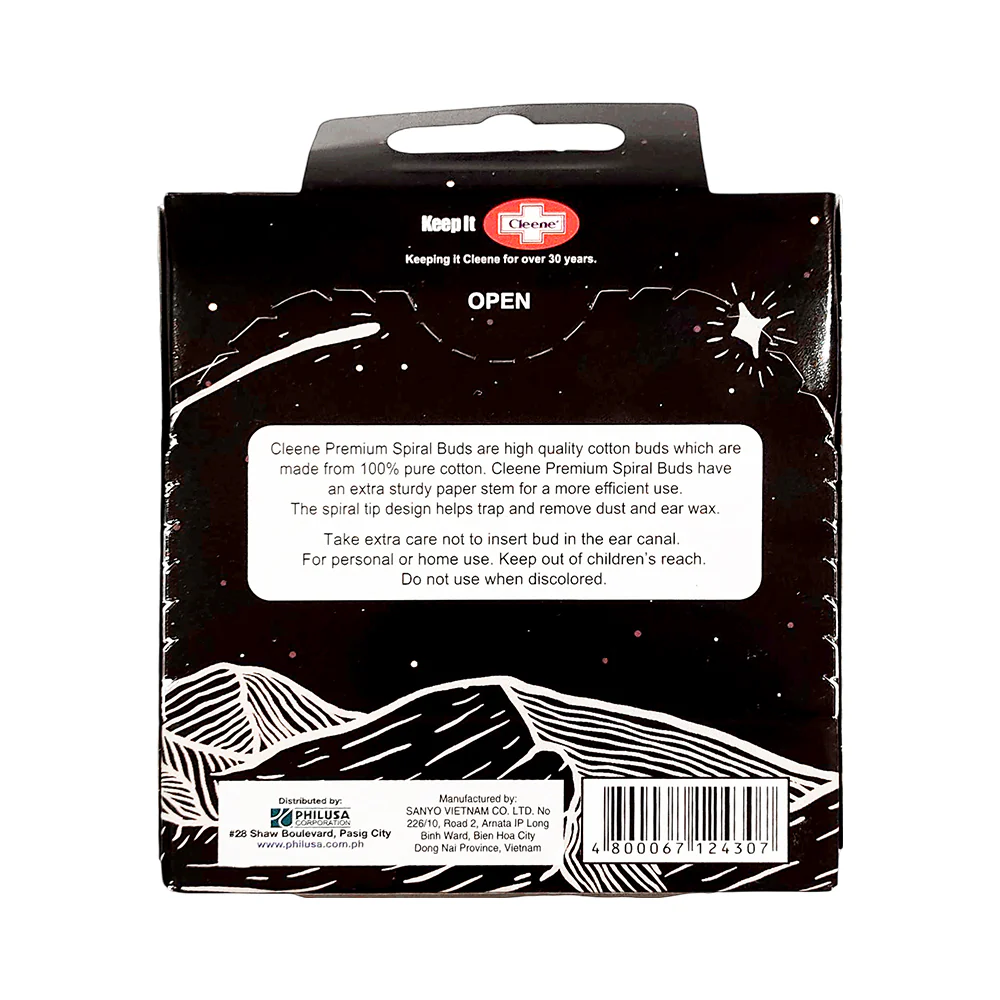 Cleene Premium Spiral Buds Black 200 Tips - Image 2