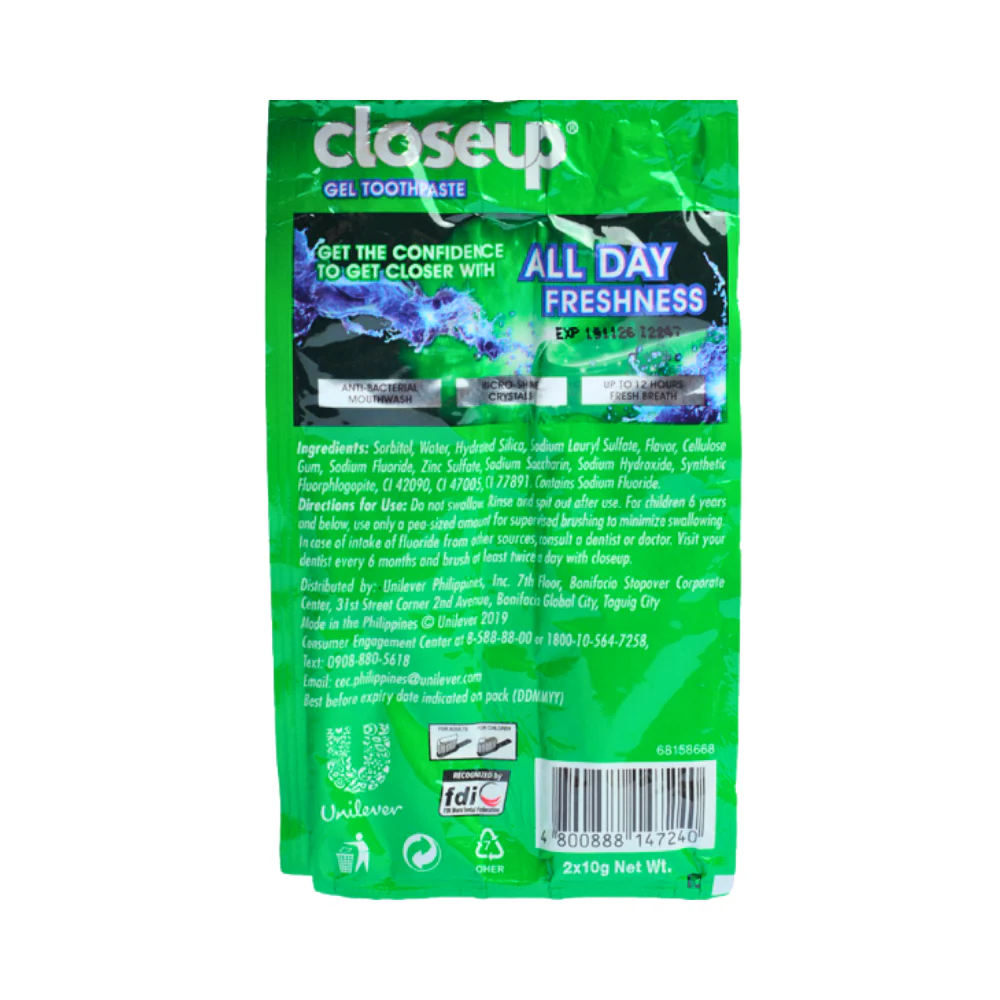 Close Up Gel Toothpaste Menthol Fresh 20g - Image 2