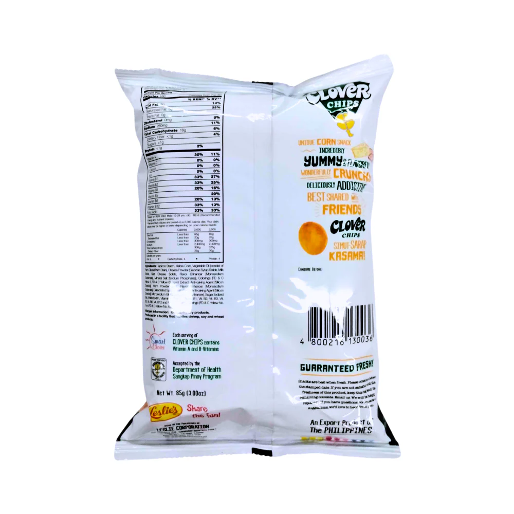 Clover Chips Corn Snacks Ham And Cheese 85g - Image 2