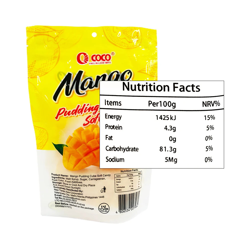 Coco Mango Pudding Cube Soft Candy 200g - Image 2