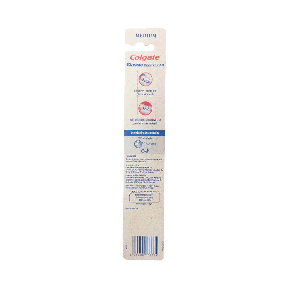 Colgate Classic Deep Clean Toothbrush Medium x 2's - Image 2