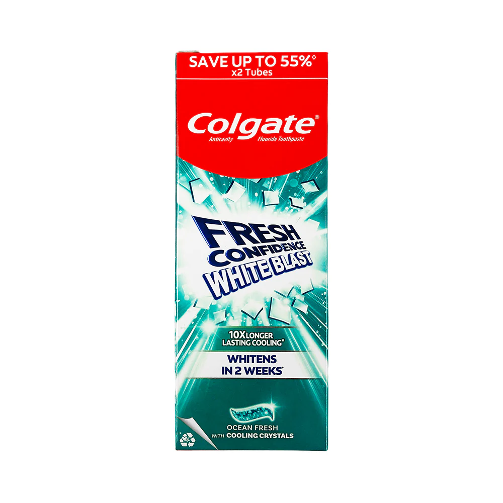 Colgate Fresh Confidence White Blast 150g x 2's