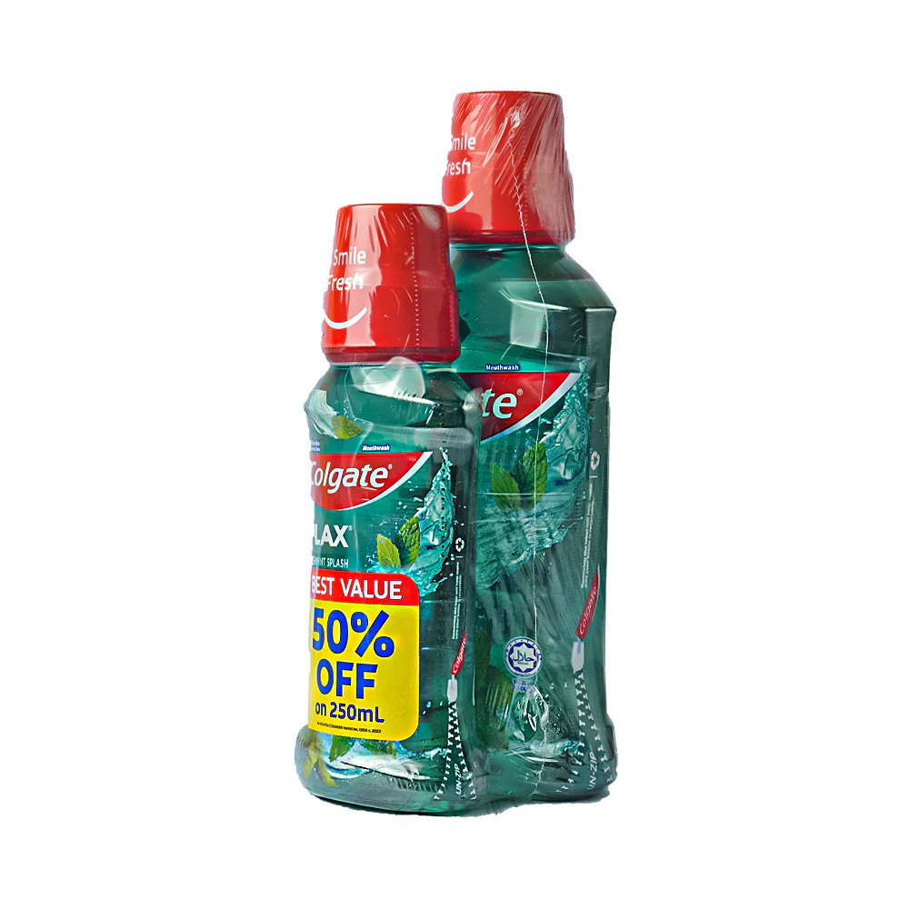 Colgate Plax Mouthwash Fresh Mint Green 500ml + 250ml Free - Image 2