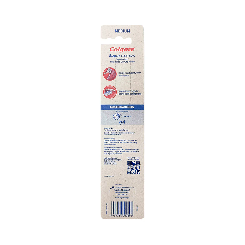 Colgate Super Flexi Toothbrush With Cap Black 2's - Image 2