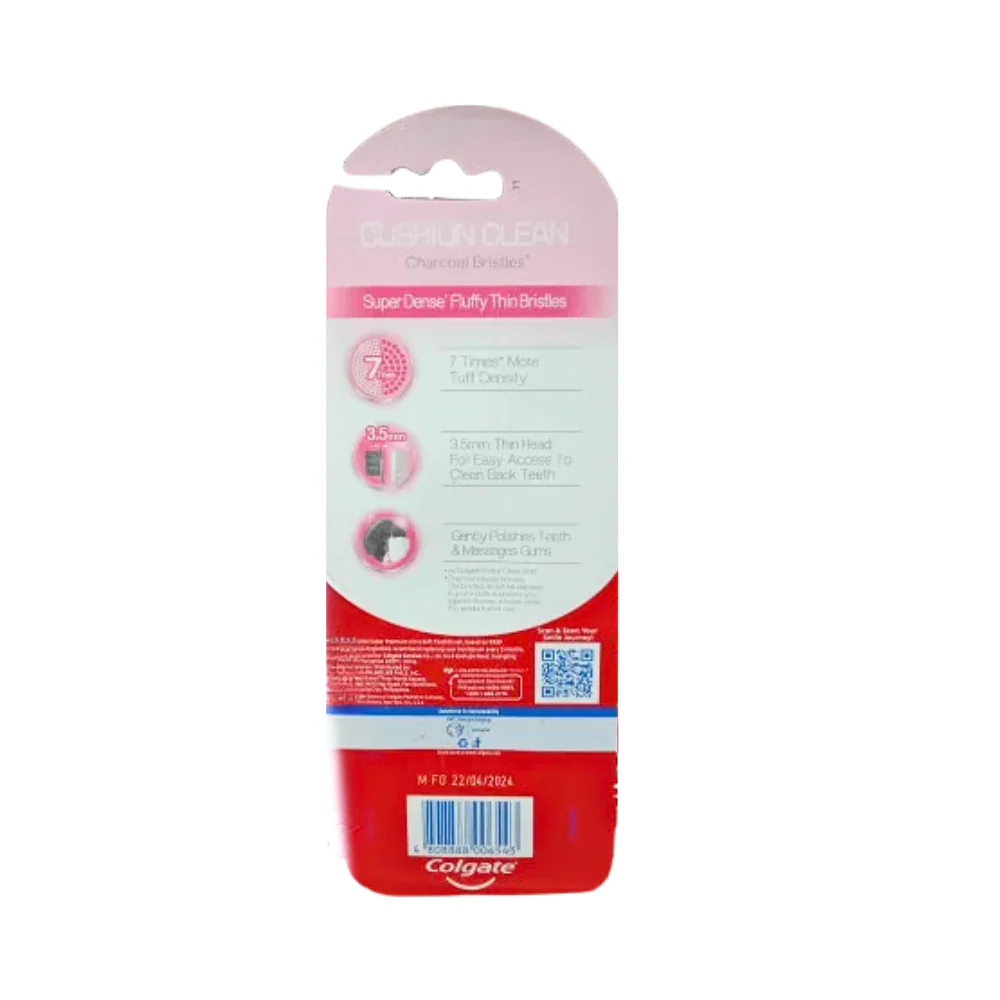 Colgate Toothbrush Cushion Clean Charcoal 3's - Image 2