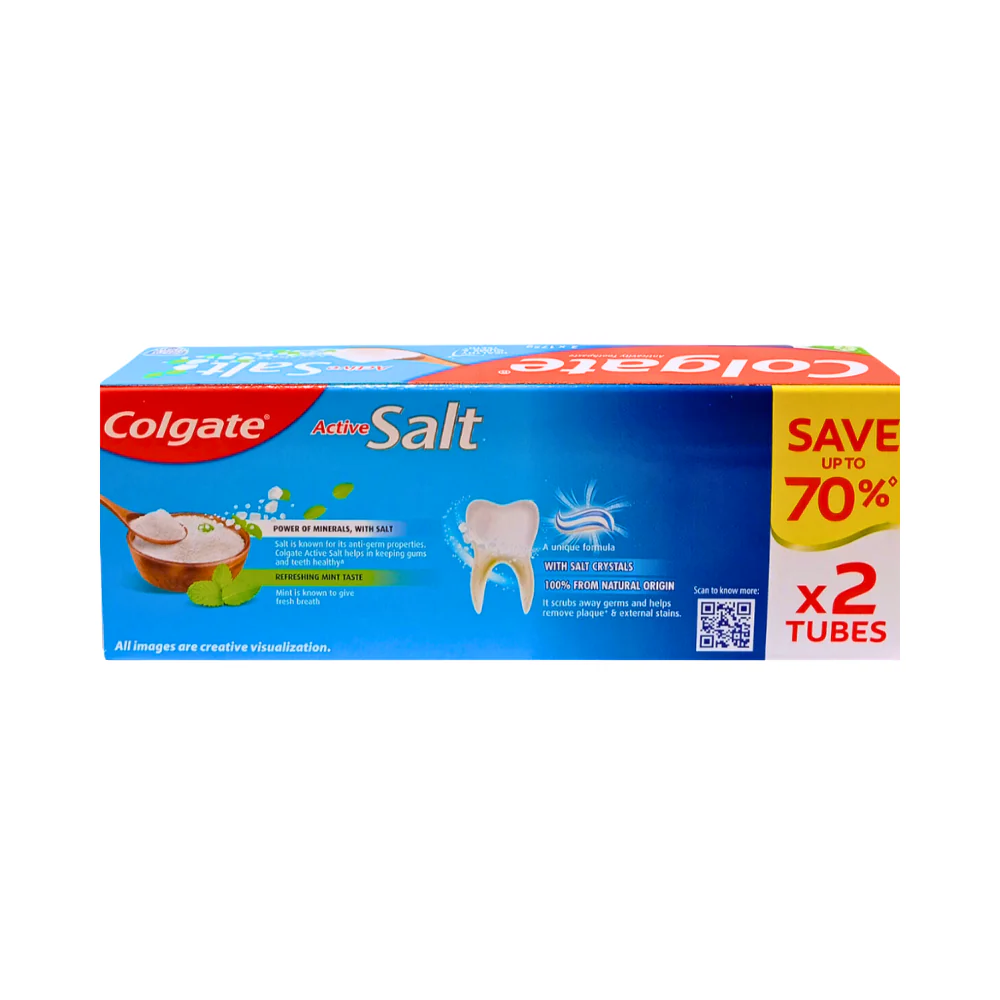 Colgate Toothpaste Active Salt 175g x 2's - Image 2