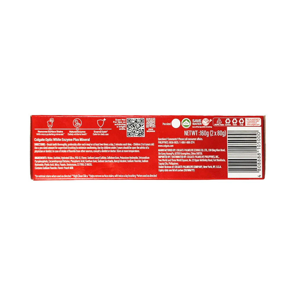 Colgate Toothpaste Optic White Natural Enzyme Value Pack 80g - Image 3