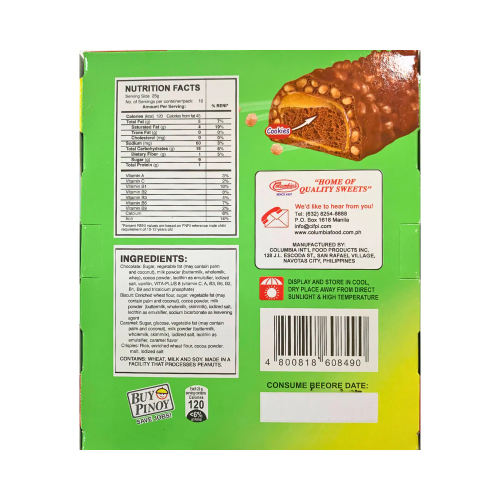 Columbia's Chocquik Five Caramel Cookies 25g x 10's - Image 2