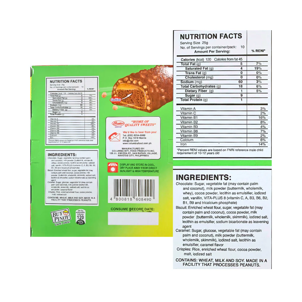 Columbia's Chocquik Five Caramel Cookies 25g x 10's - Image 3