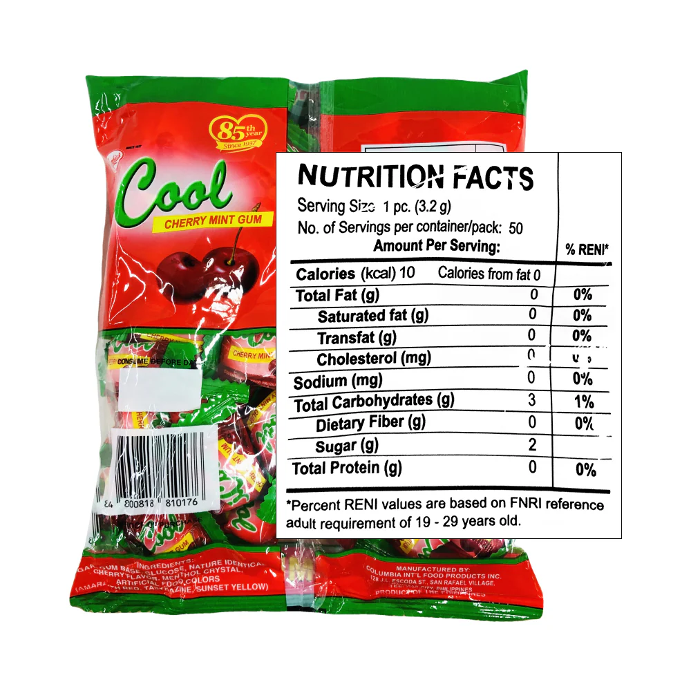 Columbia's Icool Gum Cherry Mint 50's - Image 2