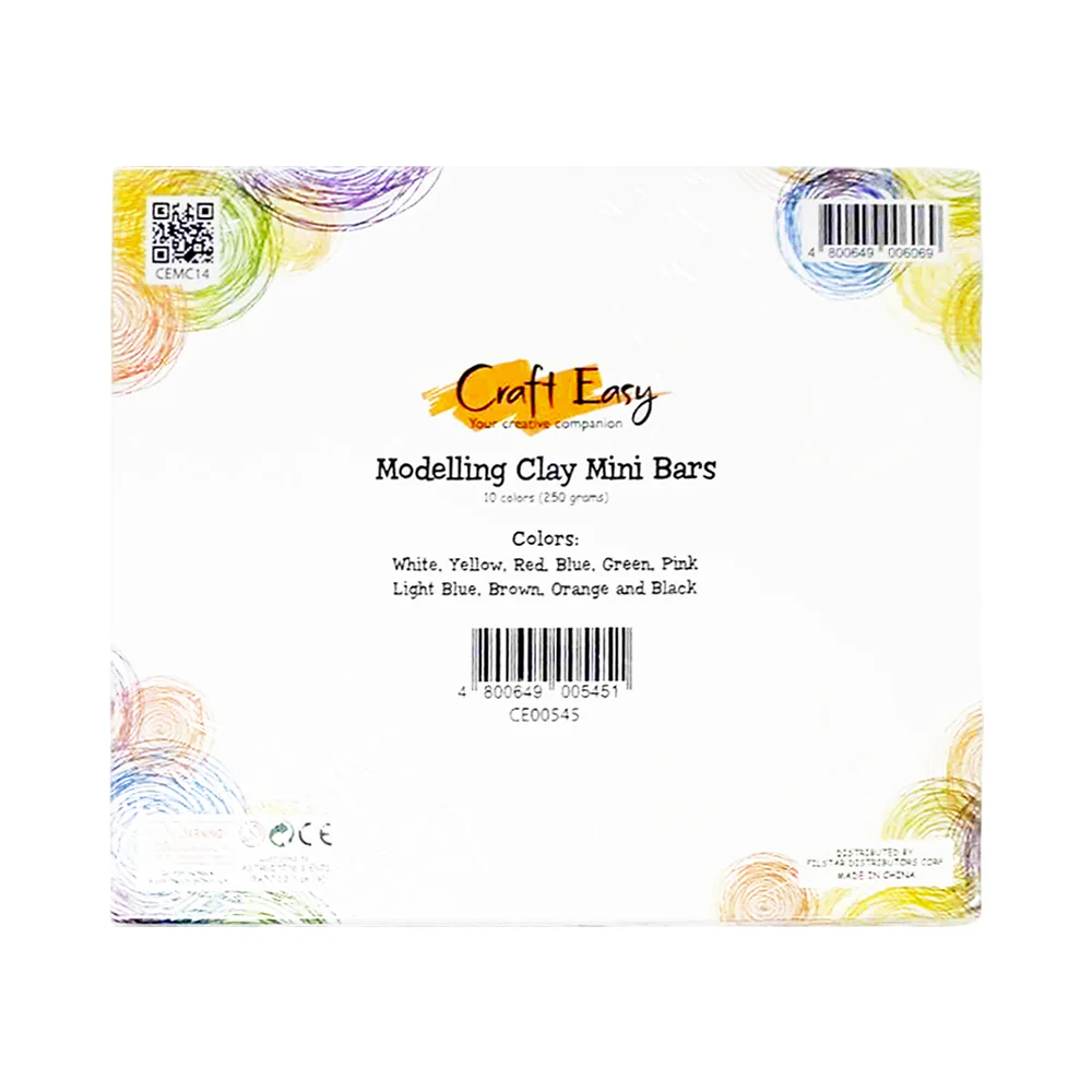 Craft Easy Modeling Clay Mini Bars 10 Colors 250g - Image 2