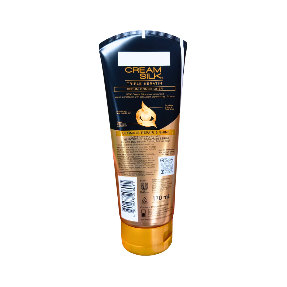Creamsilk Triple Keratin Rescue Conditioner Ultimate Repair & Shine 170ml - Image 2