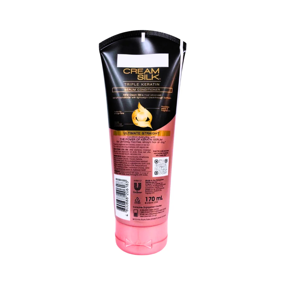 Creamsilk Triple Keratin Rescue Conditioner Ultimate Straight 170ml - Image 2