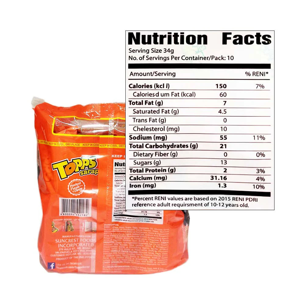 Cupp Keyk Topps Sarap Choco 34g x 10's - Image 2