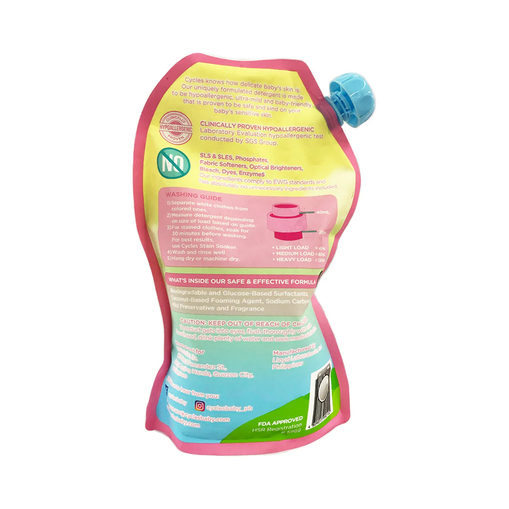 Cycles Mild Laundry Detergent Liquid Refill Pack - Image 2