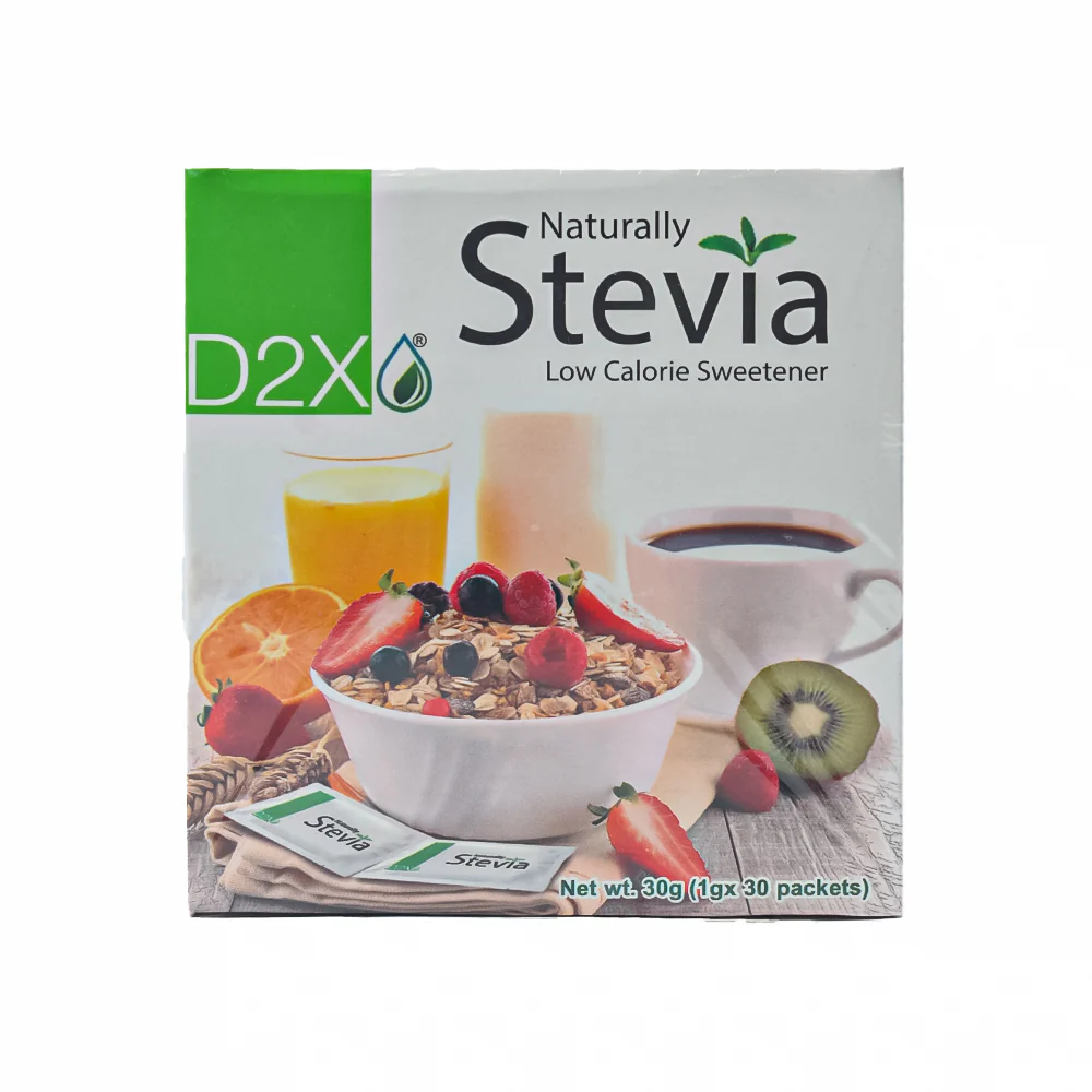D2X Naturally Stevia Low Calorie Sweetener 1g x 30 Packets - Image 2