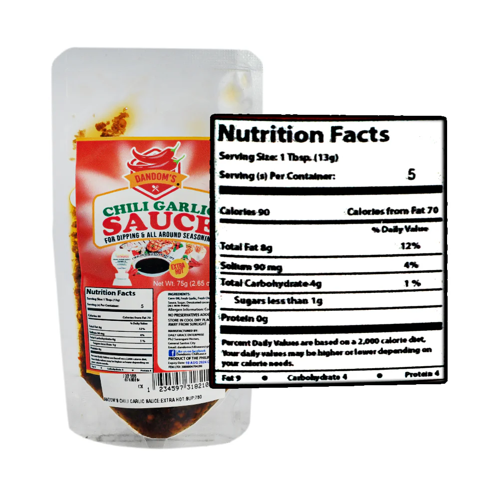 Dandom's Chili Garlic Sauce Extra Hot SUP 75g - Image 2