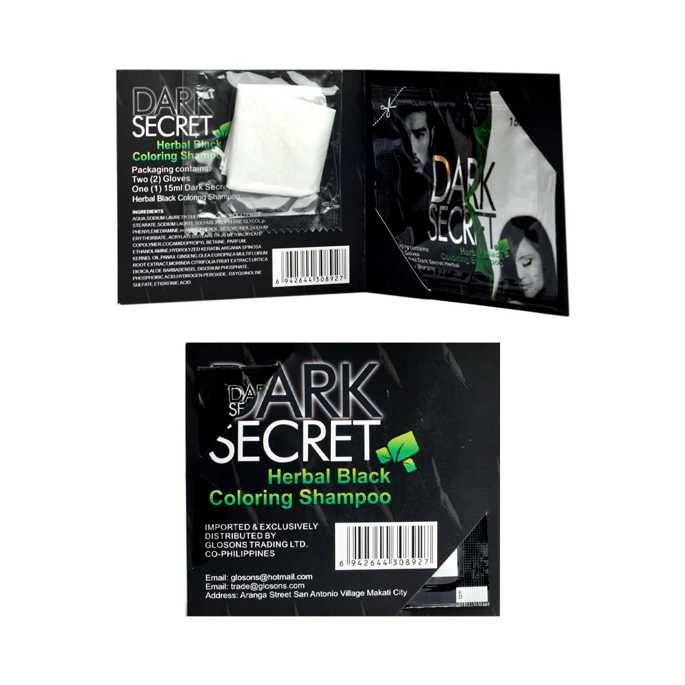 Dark Secret Herbal Blackening Shampoo 15ml - Image 2