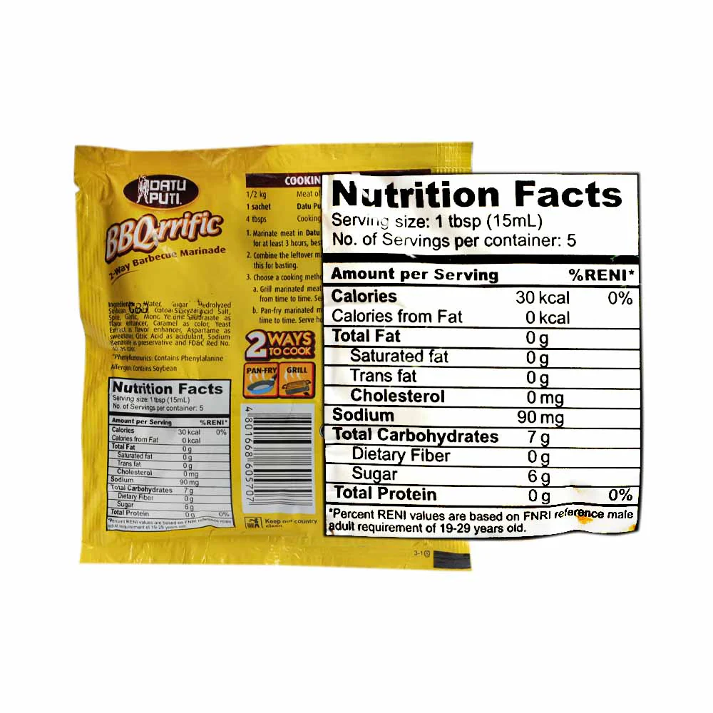 Datu Puti BBQ-rrific Barbecue Marinade 72ml - Image 2