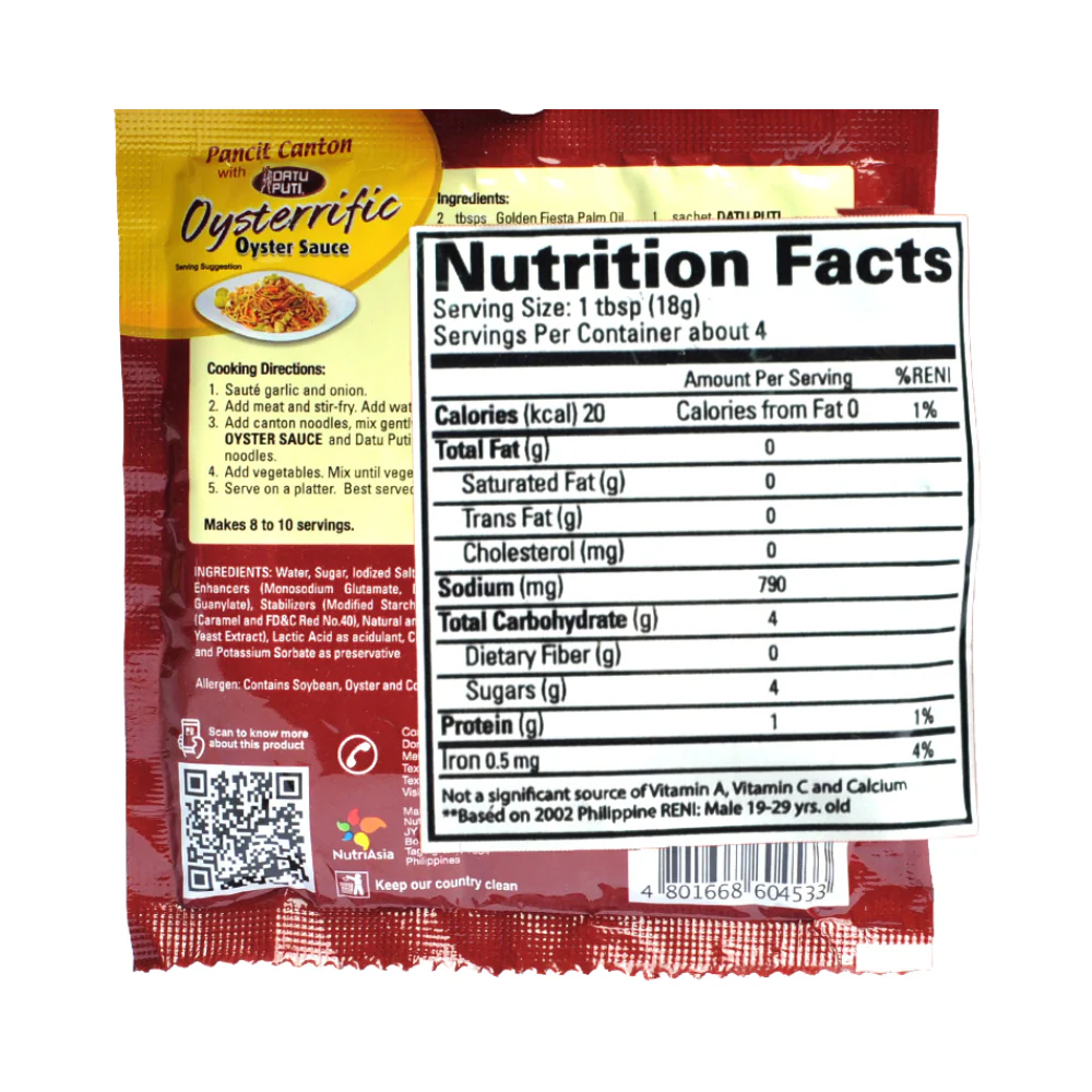 Datu Puti Oysterrific Oyster Sauce 70g - Image 2