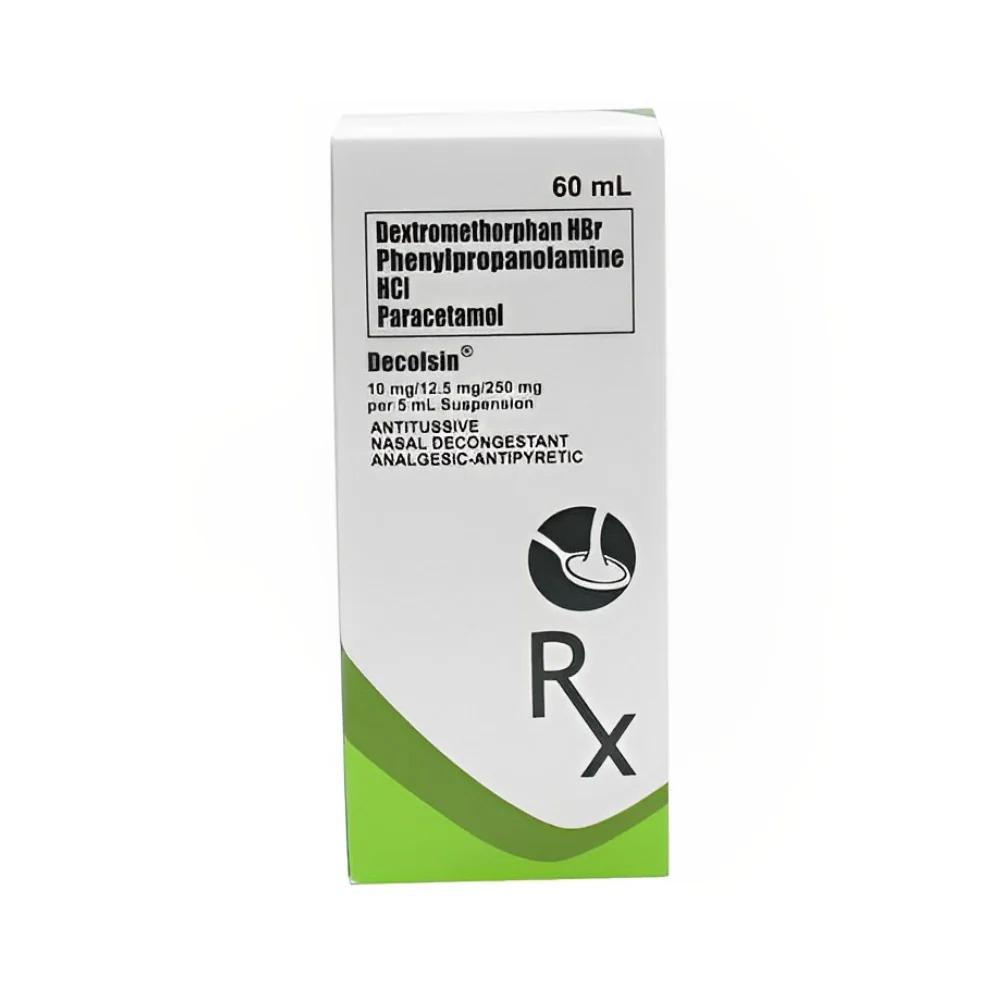 Decolsin 10mg/12.5mg/250mg/5ml Suspension 60ml - Image 2