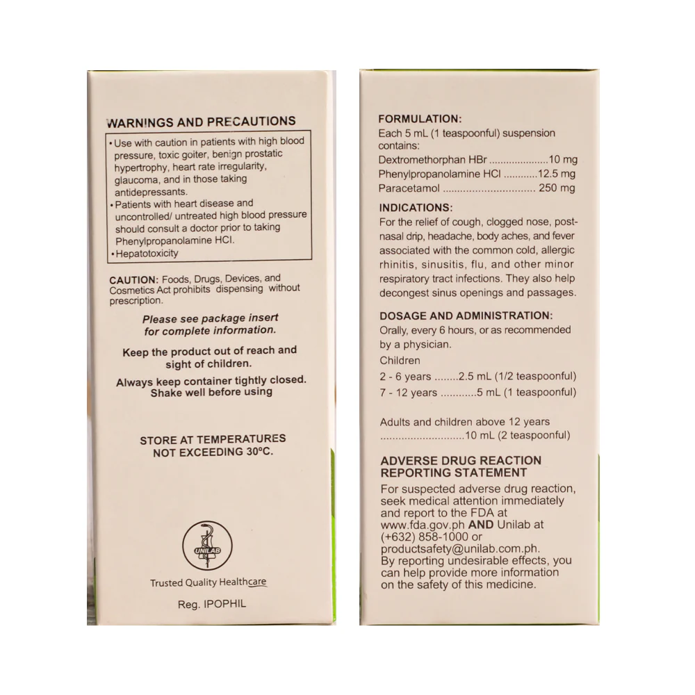 Decolsin 10mg/12.5mg/250mg/5ml Suspension 60ml - Image 3