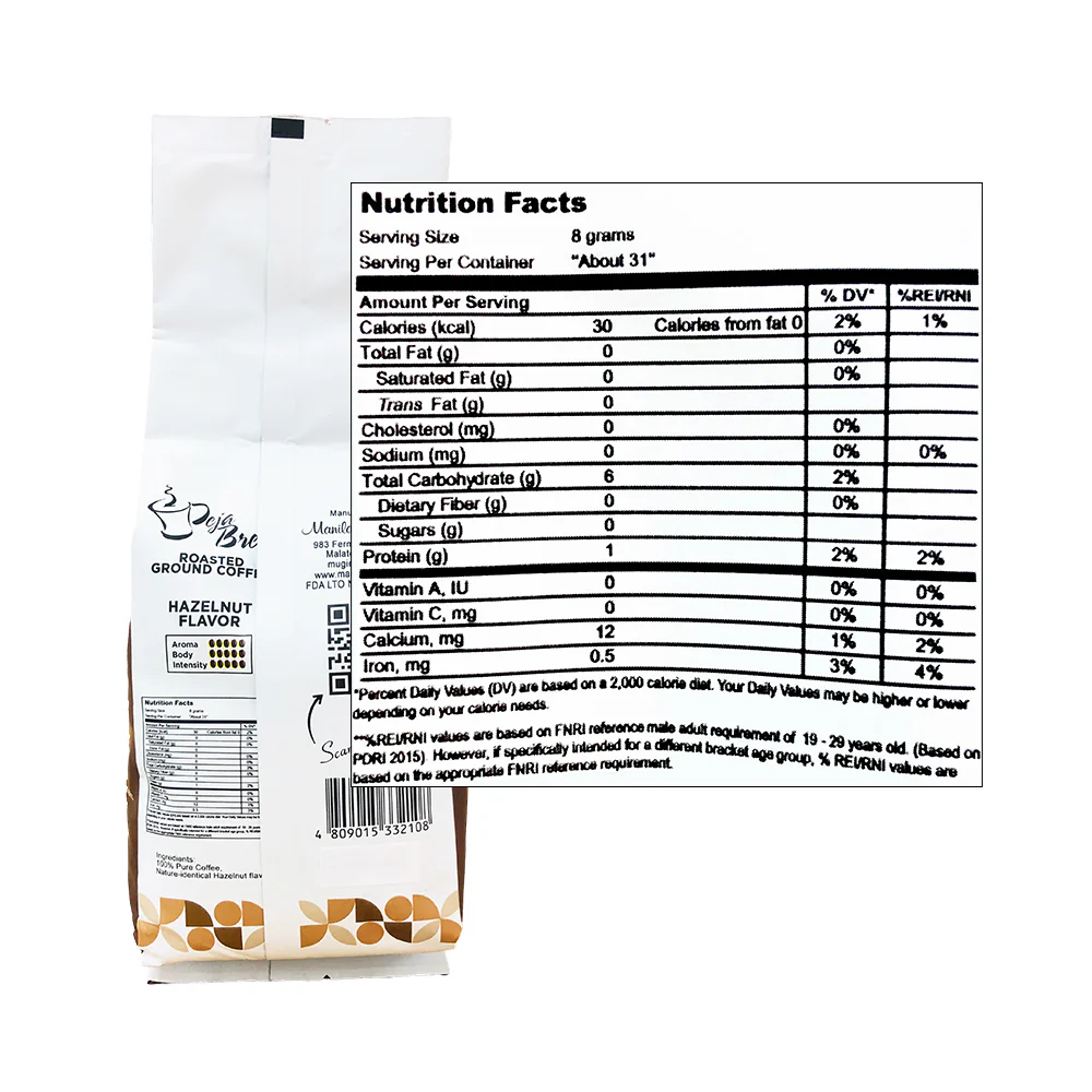 Deja Brew Ground Flavored Coffee Hazelnut 250g - Image 2