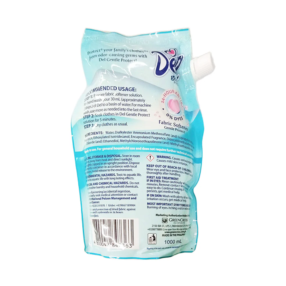Del Gentle Protect Fabric Softener 1L - Image 2