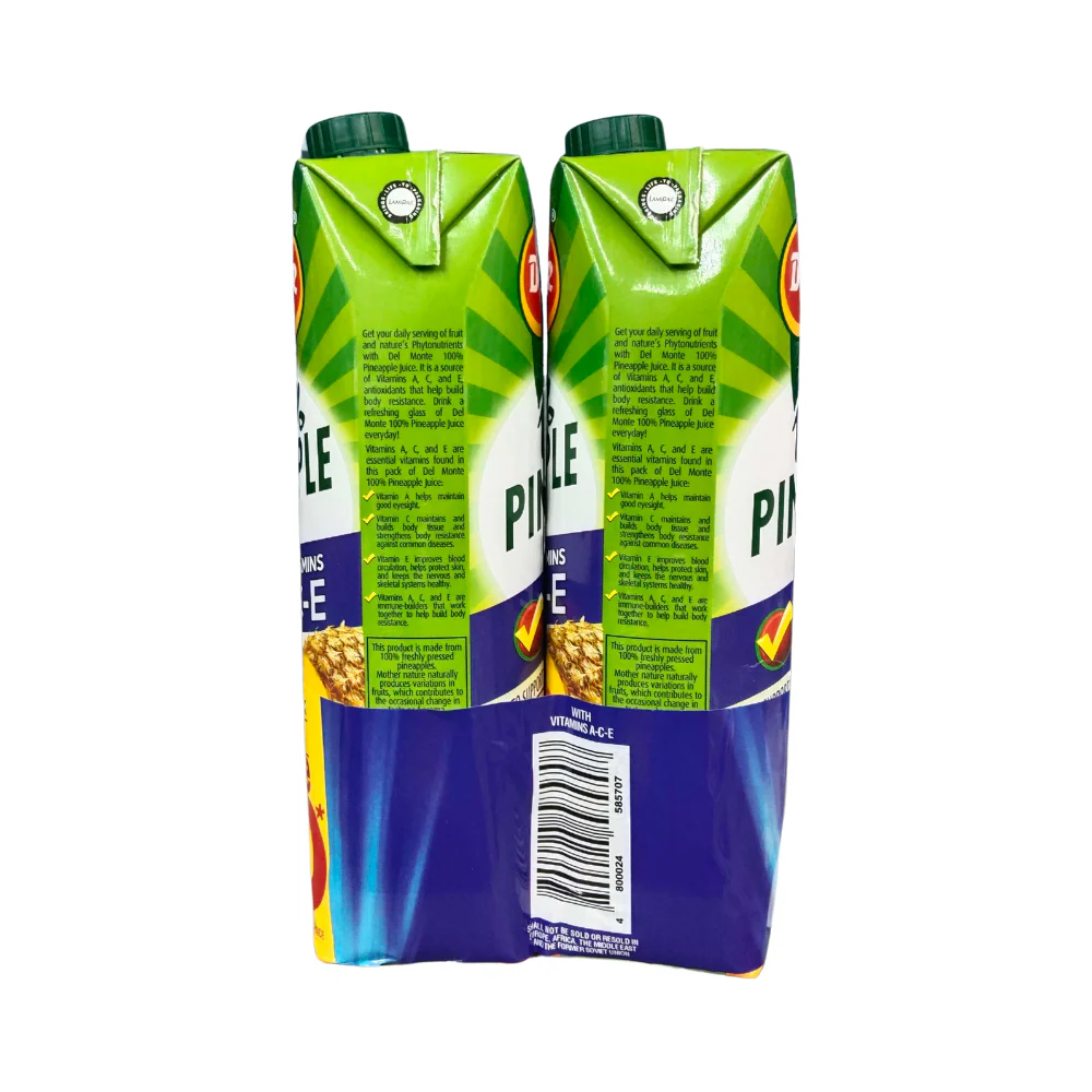 Del Monte 100% Pineapple Juice Ace Tetra 1L x 2's - Image 2