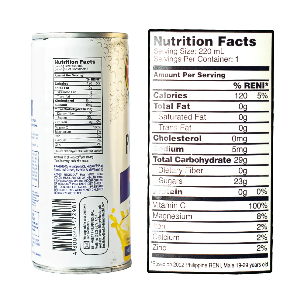 Del Monte 100% Juice Pineapple Heart Smart 240ml - Image 3