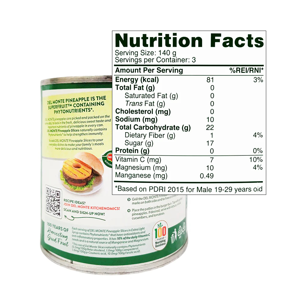 Del Monte Fancy Pineapple Sliced 432g - Image 2