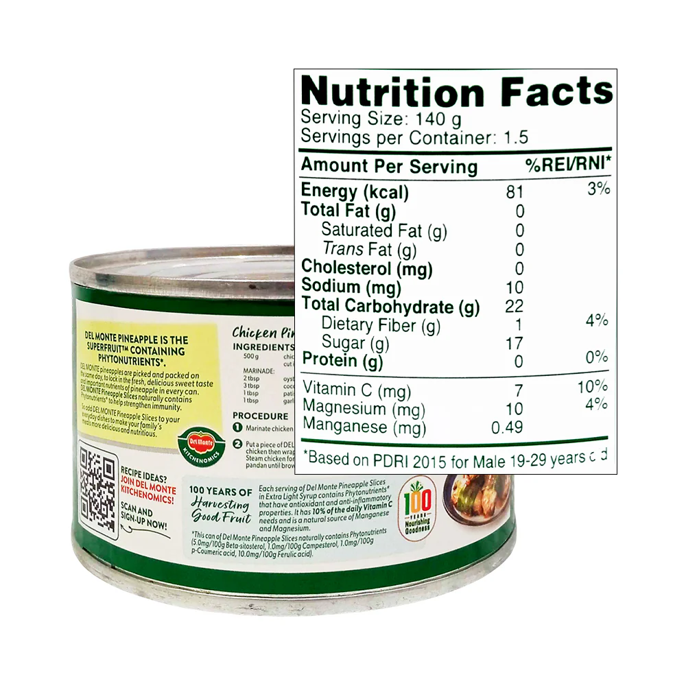 Del Monte Fancy Pineapple Sliced Flat 227g - Image 2