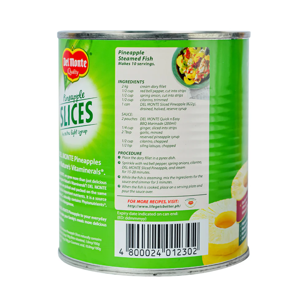 Del Monte Fancy Pineapple Sliced HS 822g - Image 2