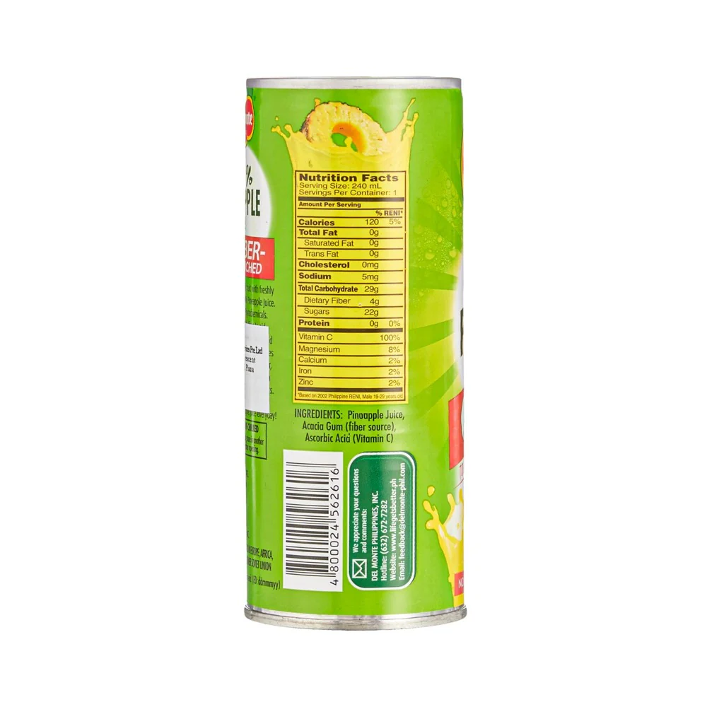 Del Monte 100% Pineapple Juice Fiber-Enriched 220ml x 6's - Image 3