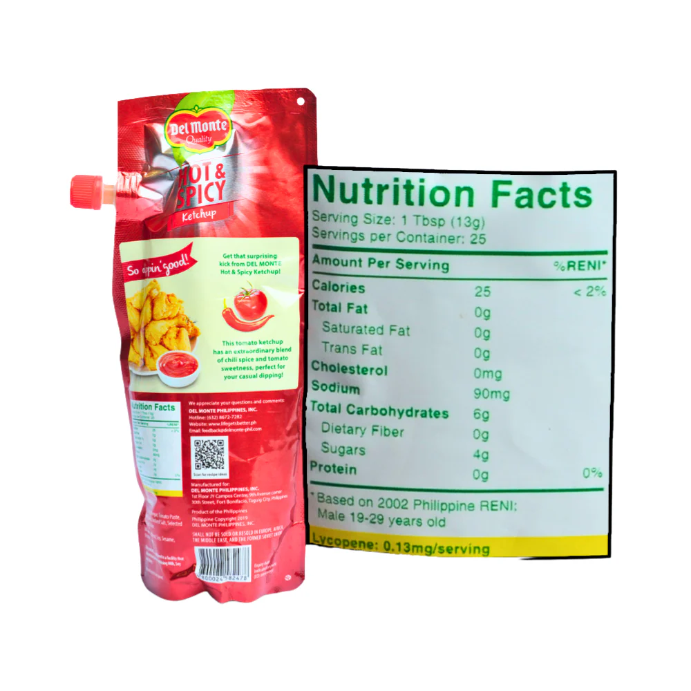 Del Monte Hot And Spicy Ketchup SUP Resealable Pack 320g - Image 2