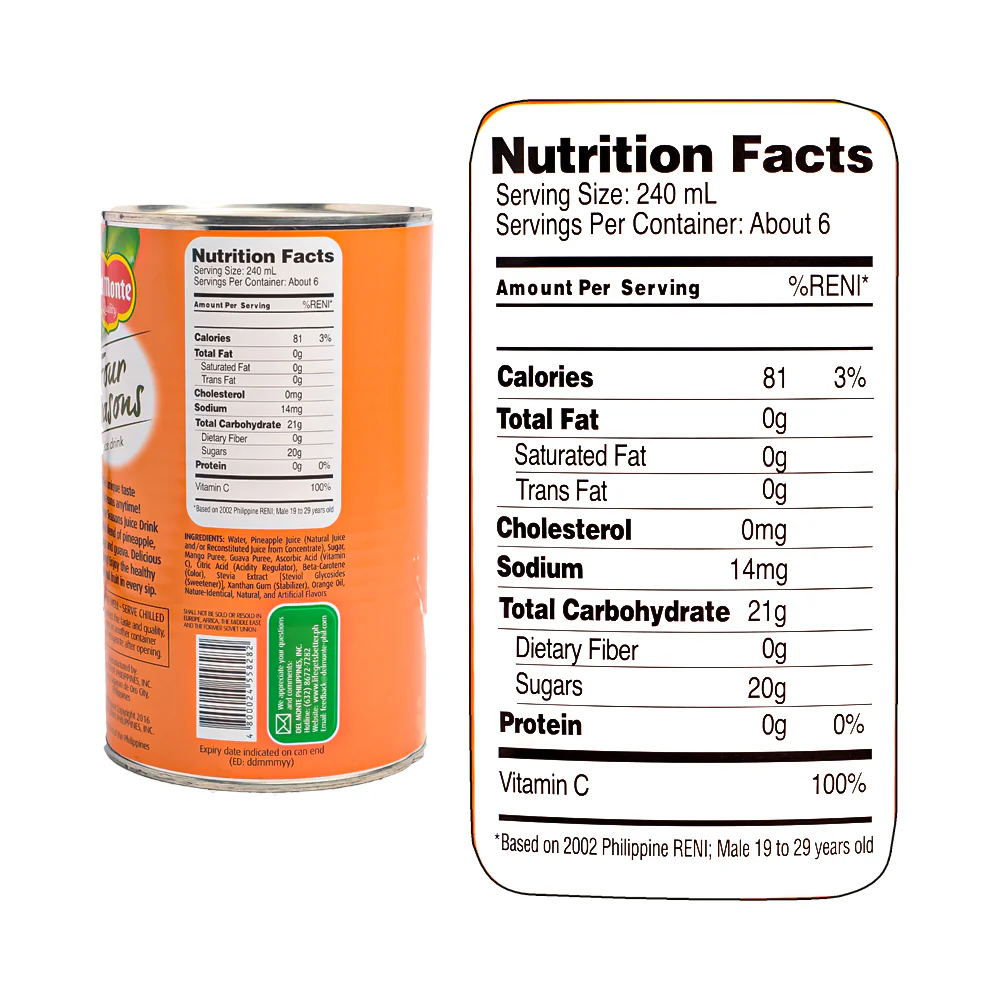 Del Monte Juice Drink 4 Seasons 1.36L (46oz) - Image 3