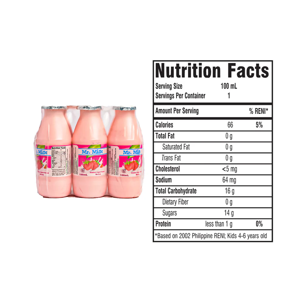Del Monte Mr. Milk Strawberry Yoghurt 100ml x 6's - Image 3