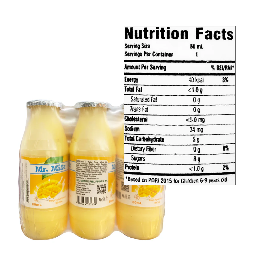 Del Monte Mr. Milk Yogurt Mango 80ml x 6's - Image 3