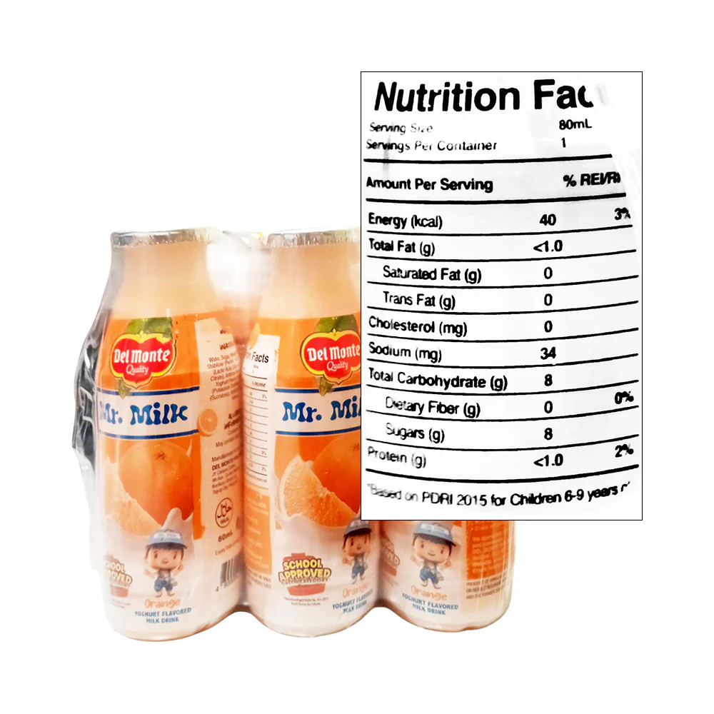 Del Monte Mr. Milk Yogurt Orange 80ml x 6's - Image 2