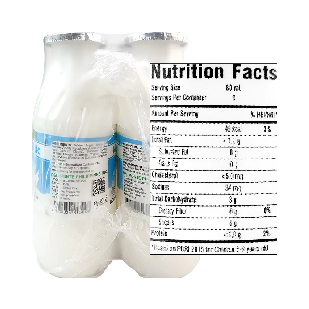 Del Monte Mr. Milk Yogurt Plain 80ml x 6's - Image 3