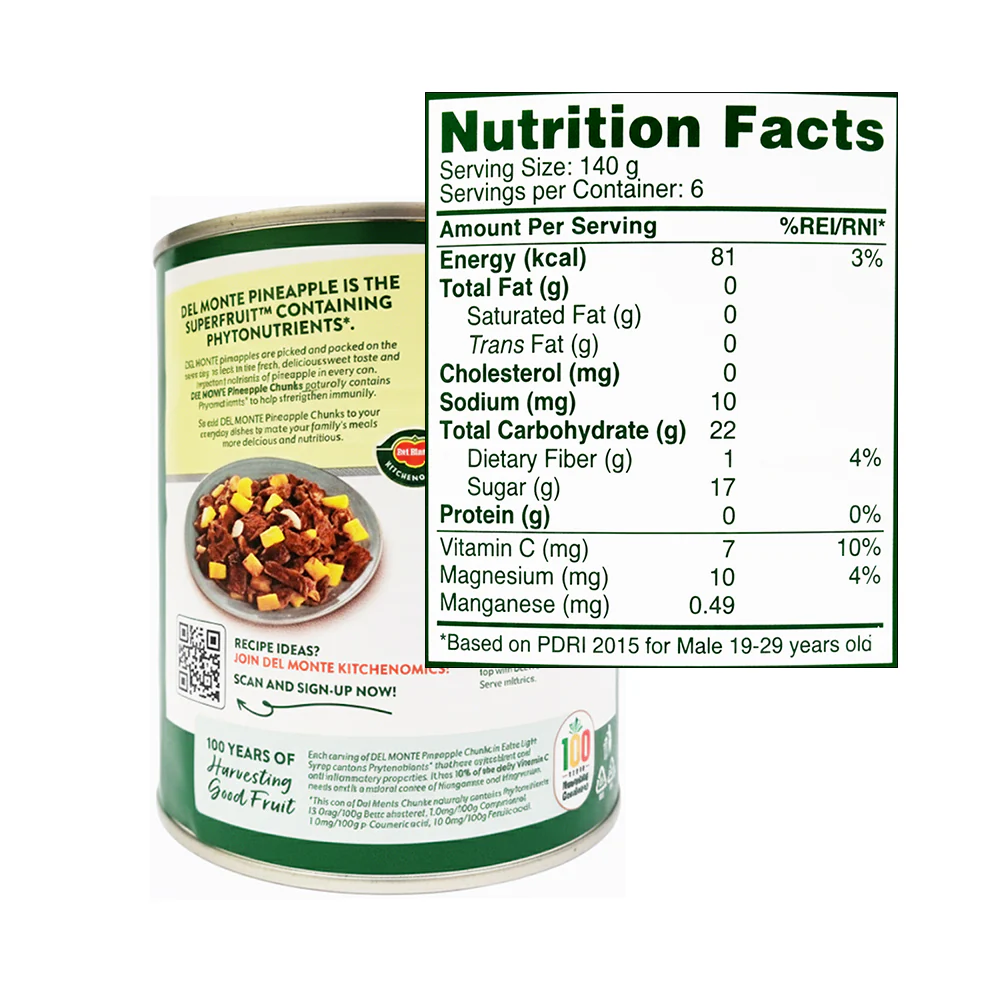 Del Monte Pineapple Chunks 822g - Image 2